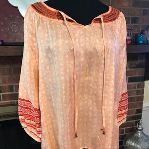 🍀Lucky Brand silk/sequin blouse.